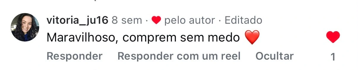 Comentário no Instagram de @vitoria_ju16 sobre a Stikly