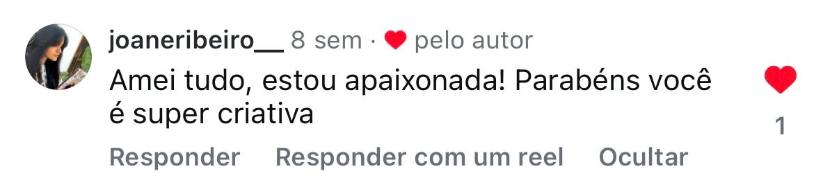 Comentário no Instagram de @joaneribeiro__ sobre a Stikly